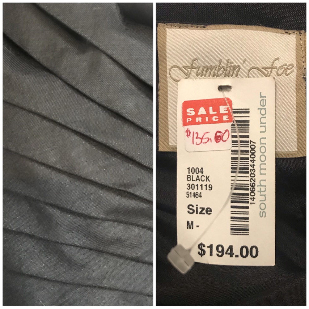 FUMBLIN' FOE ANTHROPOLOGIE BLACK TIERED ONE SHOULDER COCKTAIL DRESS NWT (M) - Picture 11 of 13